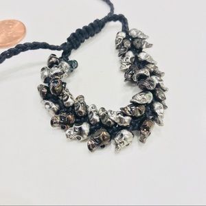 NWT skulls in hematite, silver and black metallic